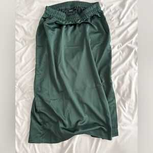 GAP Forest Green Satin Midi Skirt